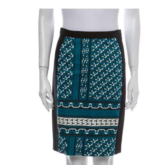 Derek Lam Dresses & Skirts - Derek Lam Blue Printed Cotton High Waisted Skirt